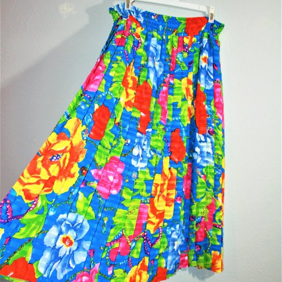 RARE! Vintage Kanga Collection by Dale Tryon 80s Floral Pleated 3 Piece Outfit - Picture 11 of 11